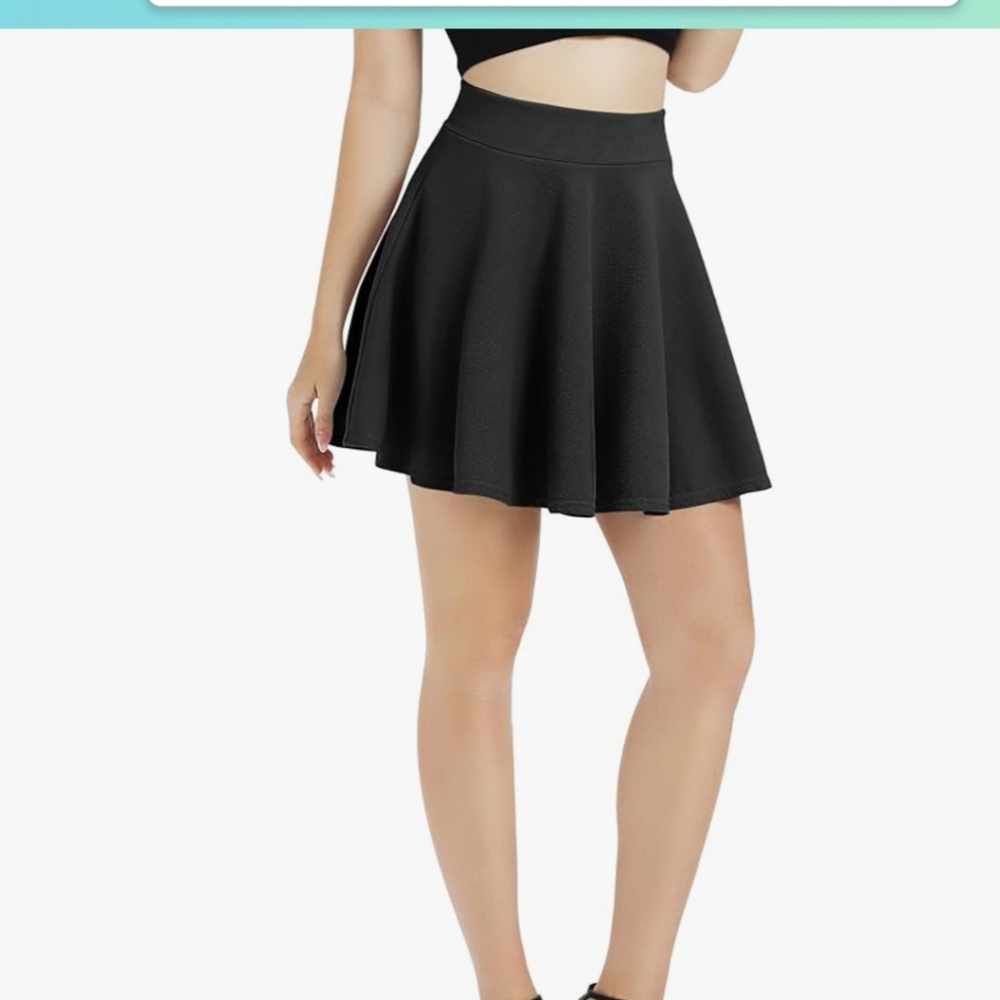 Urban CoCo Women's Basic Versatile Stretchy Flared Casual Mini Skater Skirt